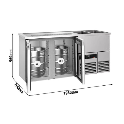 GGM Gastro Tủ Bia Trực Tiếp / Kegerator PREMIUM - 1950x700mm - 2 Cánh Kính