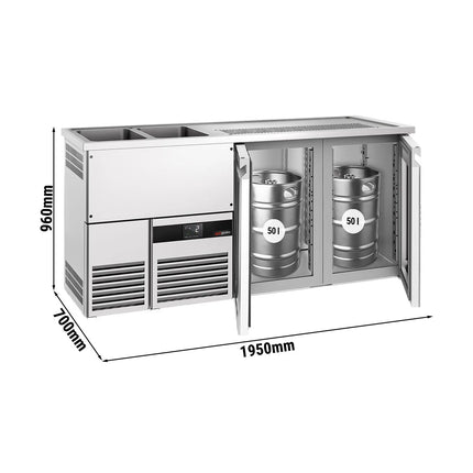 GGM Gastro Tủ Bia Trực Tiếp / Kegerator PREMIUM - 1950x700mm - 2 Cánh Kính