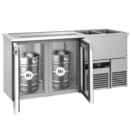 GGM Gastro Tủ Bia Trực Tiếp / Kegerator PREMIUM - 1950x700mm - 2 Cánh Kính