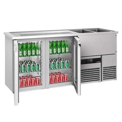 GGM Gastro Tủ Bia Trực Tiếp / Kegerator PREMIUM - 1950x700mm - 2 Cánh Kính