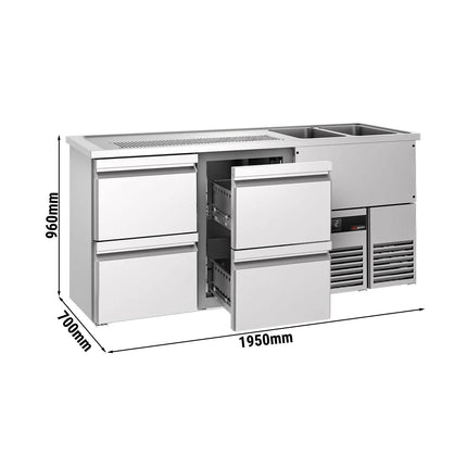 GGM Gastro Tủ Bia Trực Tiếp / Kegerator PREMIUM - 1950x700mm - 4 Ngăn Kéo
