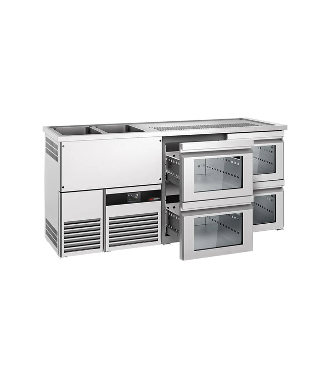GGM Gastro Tủ Bia Trực Tiếp / Kegerator PREMIUM - 1950x700mm - 4 Ngăn Kéo Kính