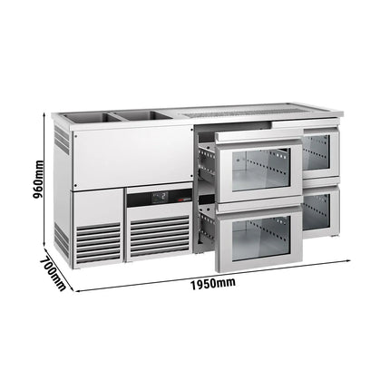 GGM Gastro Tủ Bia Trực Tiếp / Kegerator PREMIUM - 1950x700mm - 4 Ngăn Kéo Kính