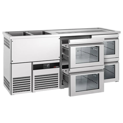 GGM Gastro Tủ Bia Trực Tiếp / Kegerator PREMIUM - 1950x700mm - 4 Ngăn Kéo Kính