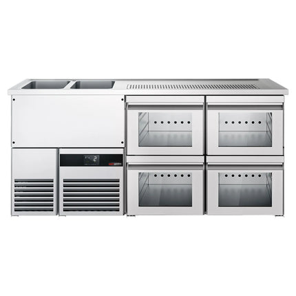 GGM Gastro Tủ Bia Trực Tiếp / Kegerator PREMIUM - 1950x700mm - 4 Ngăn Kéo Kính