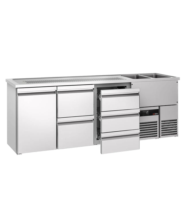 GGM Gastro Tủ Bia Trực Tiếp / Kegerator PREMIUM - 2500x700mm - 1 Cánh Kín & 5 Ngăn Kéo