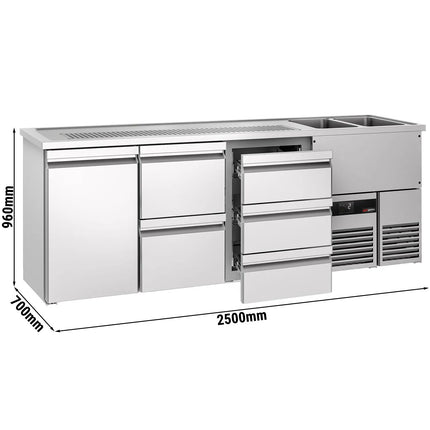 GGM Gastro Tủ Bia Trực Tiếp / Kegerator PREMIUM - 2500x700mm - 1 Cánh Kín & 5 Ngăn Kéo