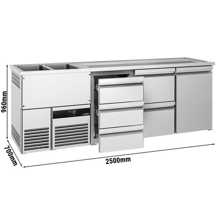 GGM Gastro Tủ Bia Trực Tiếp / Kegerator PREMIUM - 2500x700mm - 1 Cánh Kín & 5 Ngăn Kéo