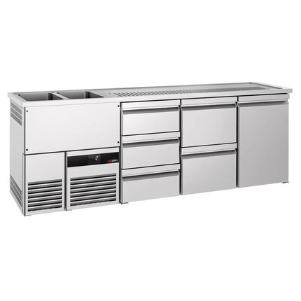 GGM Gastro Tủ Bia Trực Tiếp / Kegerator PREMIUM - 2500x700mm - 1 Cánh Kín & 5 Ngăn Kéo