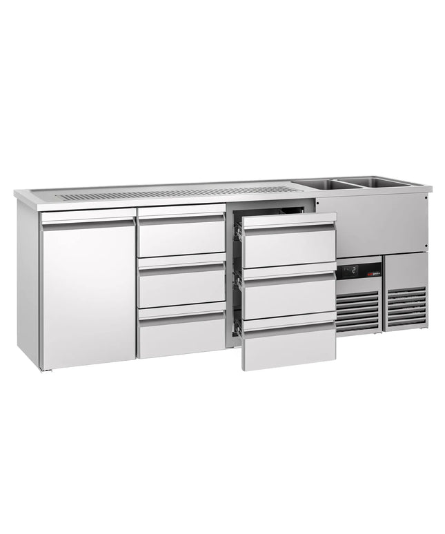 GGM Gastro Tủ Bia Trực Tiếp / Kegerator PREMIUM - 2500x700mm - 1 Cánh Kín & 6 Ngăn Kéo