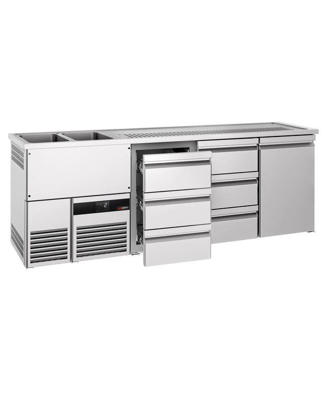 GGM Gastro Tủ Bia Trực Tiếp / Kegerator PREMIUM - 2500x700mm - 1 Cánh Kín & 6 Ngăn Kéo