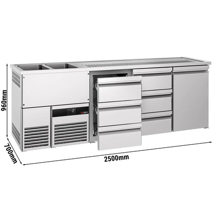 GGM Gastro Tủ Bia Trực Tiếp / Kegerator PREMIUM - 2500x700mm - 1 Cánh Kín & 6 Ngăn Kéo