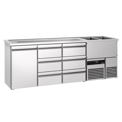 GGM Gastro Tủ Bia Trực Tiếp / Kegerator PREMIUM - 2500x700mm - 1 Cánh Kín & 6 Ngăn Kéo