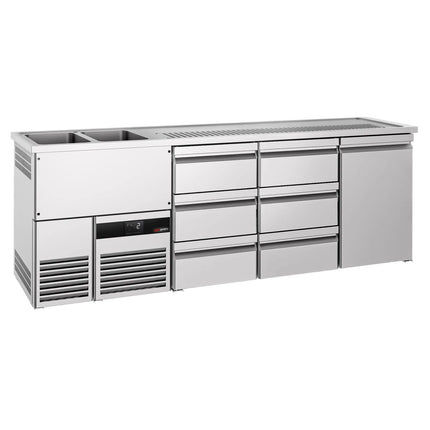 GGM Gastro Tủ Bia Trực Tiếp / Kegerator PREMIUM - 2500x700mm - 1 Cánh Kín & 6 Ngăn Kéo