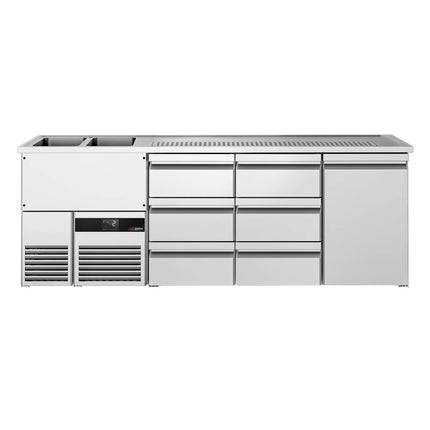 GGM Gastro Tủ Bia Trực Tiếp / Kegerator PREMIUM - 2500x700mm - 1 Cánh Kín & 6 Ngăn Kéo