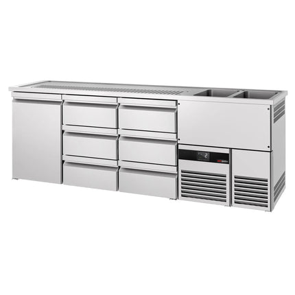 GGM Gastro Tủ Bia Trực Tiếp / Kegerator PREMIUM - 2500x700mm - 1 Cánh Kín & 6 Ngăn Kéo