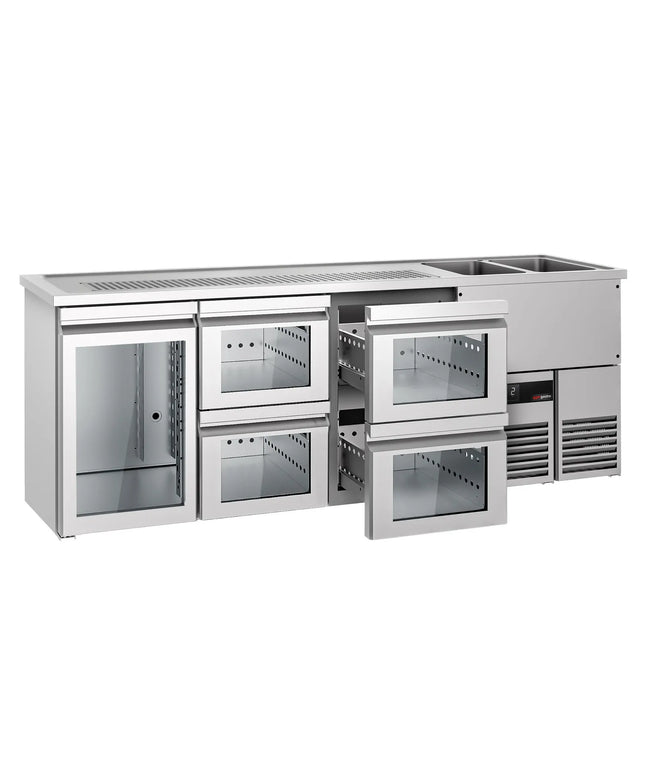GGM Gastro Tủ Bia Trực Tiếp / Kegerator PREMIUM - 2500x700mm - 1 Cánh Kính & 4 Ngăn Kéo