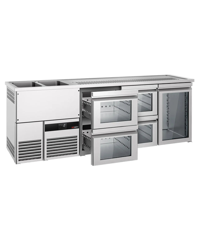 GGM Gastro Tủ Bia Trực Tiếp / Kegerator PREMIUM - 2500x700mm - 1 Cánh Kính & 4 Ngăn Kéo