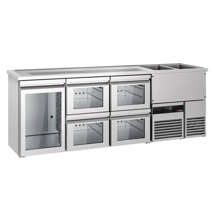 GGM Gastro Tủ Bia Trực Tiếp / Kegerator PREMIUM - 2500x700mm - 1 Cánh Kính & 4 Ngăn Kéo