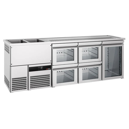 GGM Gastro Tủ Bia Trực Tiếp / Kegerator PREMIUM - 2500x700mm - 1 Cánh Kính & 4 Ngăn Kéo