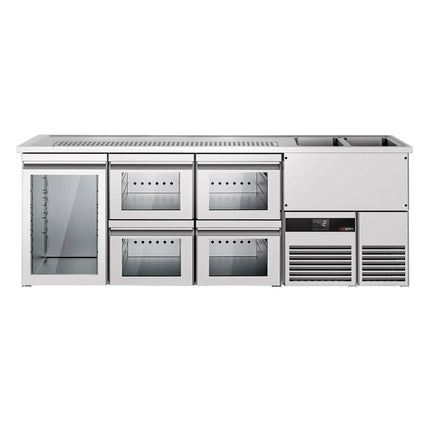 GGM Gastro Tủ Bia Trực Tiếp / Kegerator PREMIUM - 2500x700mm - 1 Cánh Kính & 4 Ngăn Kéo
