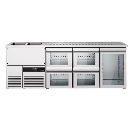 GGM Gastro Tủ Bia Trực Tiếp / Kegerator PREMIUM - 2500x700mm - 1 Cánh Kính & 4 Ngăn Kéo
