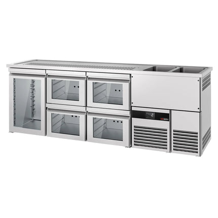 GGM Gastro Tủ Bia Trực Tiếp / Kegerator PREMIUM - 2500x700mm - 1 Cánh Kính & 4 Ngăn Kéo
