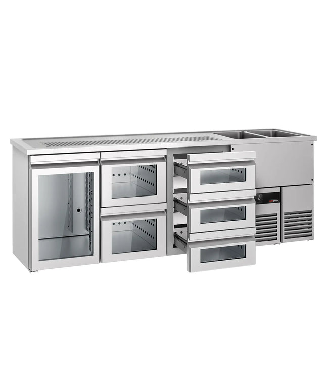 GGM Gastro Tủ Bia Trực Tiếp / Kegerator PREMIUM - 2500x700mm - 1 Cánh Kính & 5 Ngăn Kéo
