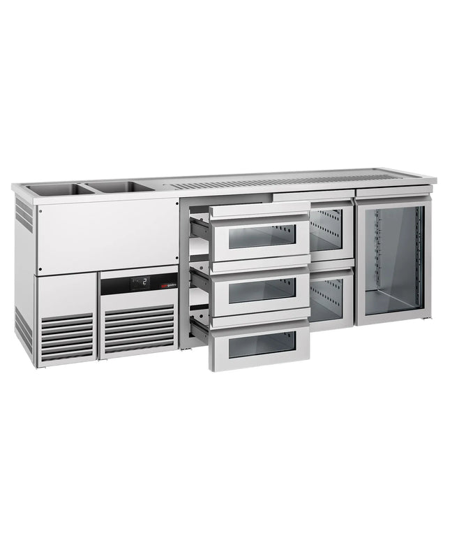 GGM Gastro Tủ Bia Trực Tiếp / Kegerator PREMIUM - 2500x700mm - 1 Cánh Kính & 5 Ngăn Kéo