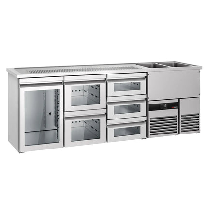 GGM Gastro Tủ Bia Trực Tiếp / Kegerator PREMIUM - 2500x700mm - 1 Cánh Kính & 5 Ngăn Kéo