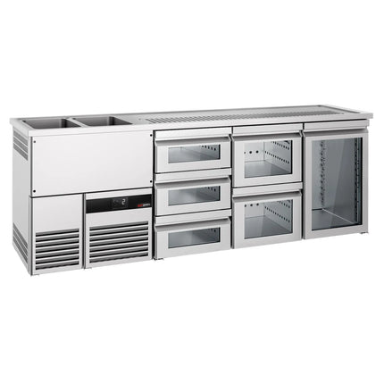 GGM Gastro Tủ Bia Trực Tiếp / Kegerator PREMIUM - 2500x700mm - 1 Cánh Kính & 5 Ngăn Kéo