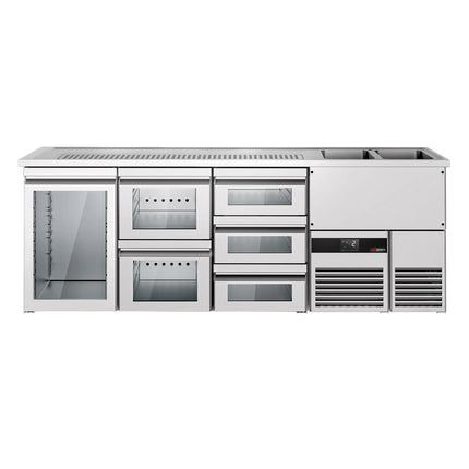 GGM Gastro Tủ Bia Trực Tiếp / Kegerator PREMIUM - 2500x700mm - 1 Cánh Kính & 5 Ngăn Kéo