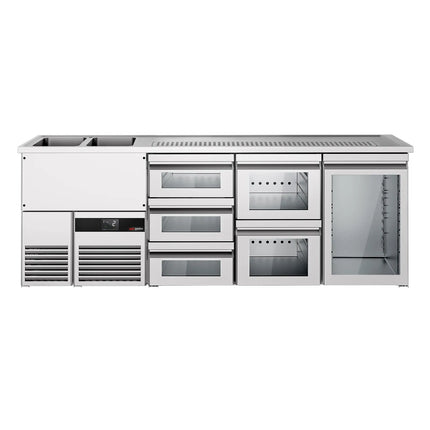 GGM Gastro Tủ Bia Trực Tiếp / Kegerator PREMIUM - 2500x700mm - 1 Cánh Kính & 5 Ngăn Kéo