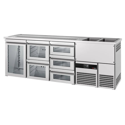 GGM Gastro Tủ Bia Trực Tiếp / Kegerator PREMIUM - 2500x700mm - 1 Cánh Kính & 5 Ngăn Kéo