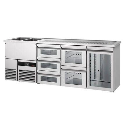 GGM Gastro Tủ Bia Trực Tiếp / Kegerator PREMIUM - 2500x700mm - 1 Cánh Kính & 5 Ngăn Kéo
