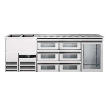 GGM Gastro Tủ Bia Trực Tiếp / Kegerator PREMIUM - 2500x700mm - 1 Cánh Kính & 6 Ngăn Kéo