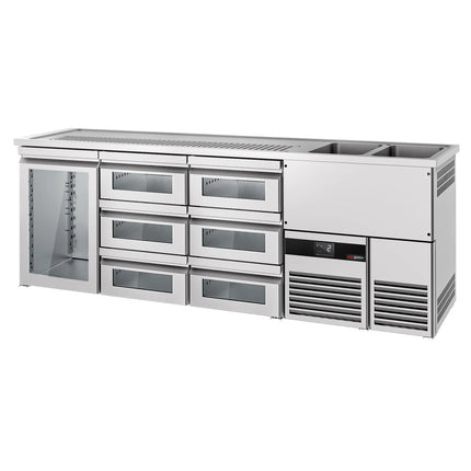 GGM Gastro Tủ Bia Trực Tiếp / Kegerator PREMIUM - 2500x700mm - 1 Cánh Kính & 6 Ngăn Kéo