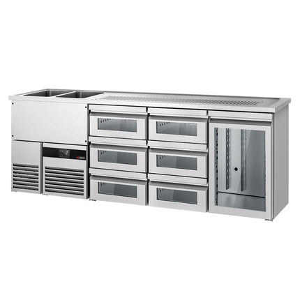 GGM Gastro Tủ Bia Trực Tiếp / Kegerator PREMIUM - 2500x700mm - 1 Cánh Kính & 6 Ngăn Kéo