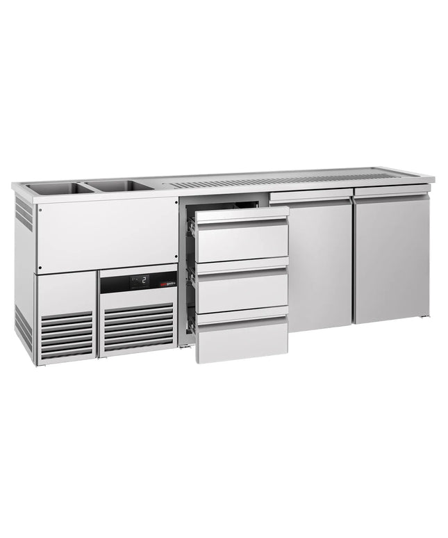 GGM Gastro Tủ Bia Trực Tiếp / Kegerator PREMIUM - 2500x700mm - 2 Cánh & 3 Ngăn Kéo