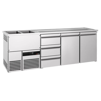 GGM Gastro Tủ Bia Trực Tiếp / Kegerator PREMIUM - 2500x700mm - 2 Cánh & 3 Ngăn Kéo
