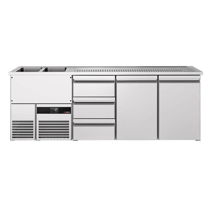 GGM Gastro Tủ Bia Trực Tiếp / Kegerator PREMIUM - 2500x700mm - 2 Cánh & 3 Ngăn Kéo