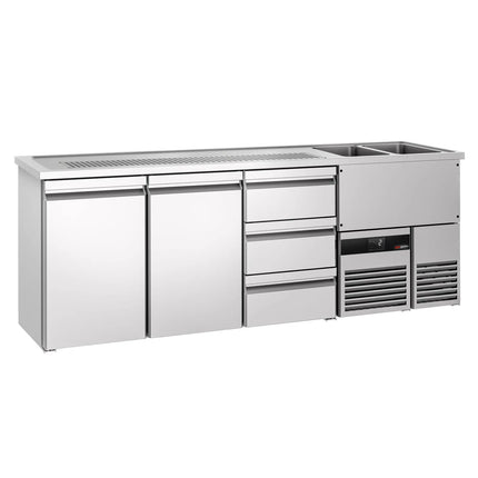 GGM Gastro Tủ Bia Trực Tiếp / Kegerator PREMIUM - 2500x700mm - 2 Cánh Kín & 3 Ngăn Kéo