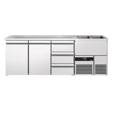 GGM Gastro Tủ Bia Trực Tiếp / Kegerator PREMIUM - 2500x700mm - 2 Cánh Kín & 3 Ngăn Kéo