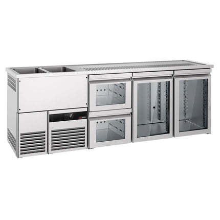 GGM Gastro Tủ Bia Trực Tiếp / Kegerator PREMIUM - 2500x700mm - 2 Cánh Kính & 2 Ngăn Kéo