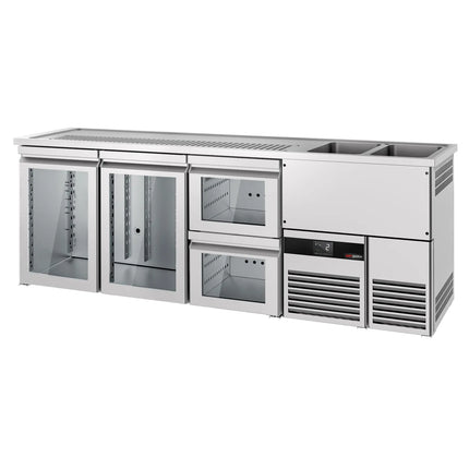 GGM Gastro Tủ Bia Trực Tiếp / Kegerator PREMIUM - 2500x700mm - 2 Cánh Kính & 2 Ngăn Kéo