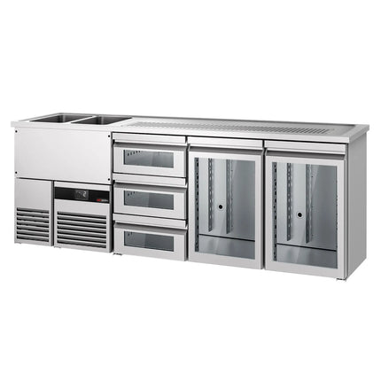GGM Gastro Tủ Bia Trực Tiếp / Kegerator PREMIUM - 2500x700mm - 2 Cánh Kính & 3 Ngăn Kéo