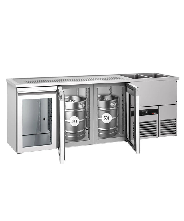 GGM Gastro Tủ Bia Trực Tiếp / Kegerator PREMIUM - 2500x700mm - 3 Cánh Kính