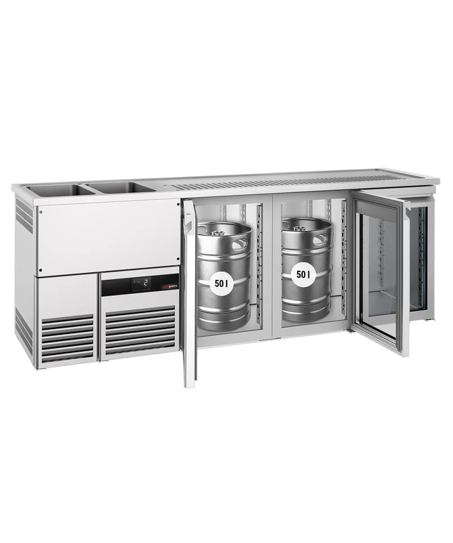 GGM Gastro Tủ Bia Trực Tiếp / Kegerator PREMIUM - 2500x700mm - 3 Cánh Kính
