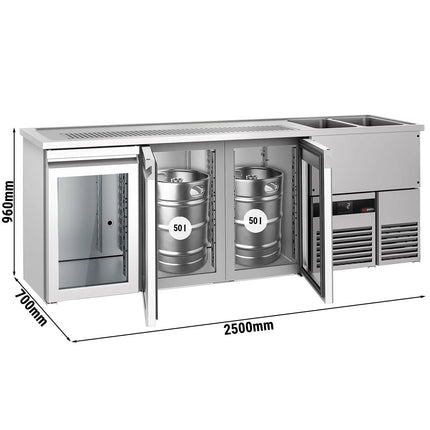GGM Gastro Tủ Bia Trực Tiếp / Kegerator PREMIUM - 2500x700mm - 3 Cánh Kính