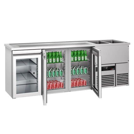 GGM Gastro Tủ Bia Trực Tiếp / Kegerator PREMIUM - 2500x700mm - 3 Cánh Kính